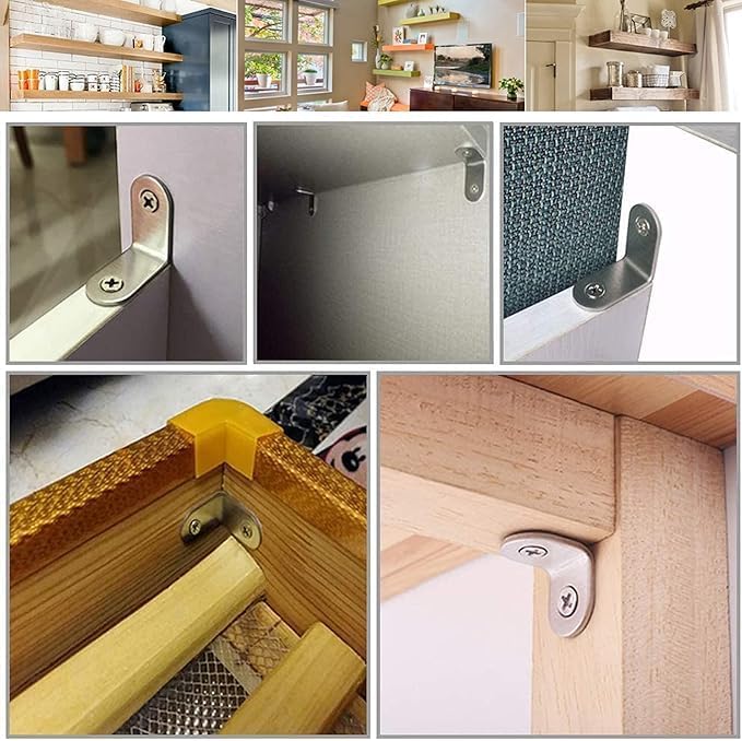 درافل أقواس زاوية على شكل حرف L من الفولاذ المقاوم للصدأ من دورافيل، 25 × 25 × 15 مم، مجموعة من 8 قطع مع براغي - Image 2